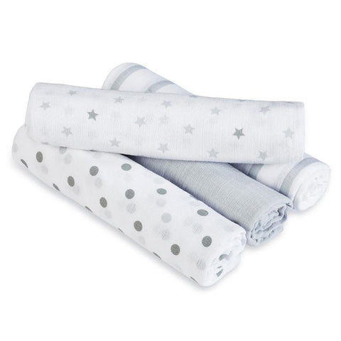 Aden and Anais Hong Kong Swaddle Plus Dove 4 Pack. 12% discount.